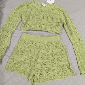 NWT Set Princess Polly Leah Knit Green Cotton Size M/L